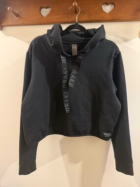 Oraki Black Cropped Hoodie Sweater - Women